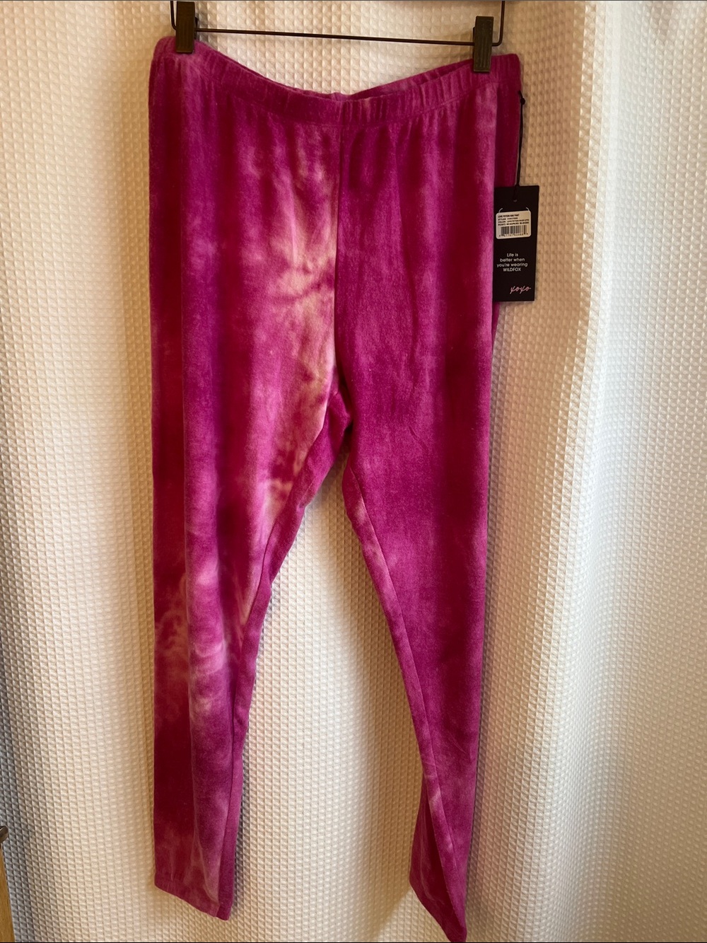 Wildfox Women’s Fuchsia Tie-Dye soft Leggings
